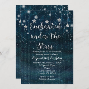 Invitation Enchantée sous les étoiles Silver & Blue Invitatio