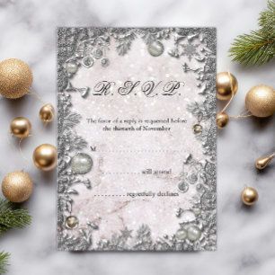 Invitation Enchantement d'hiver Mariage de Noël RSVP