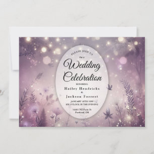 Invitation Enchantement Étoilé en Fleur Mariage