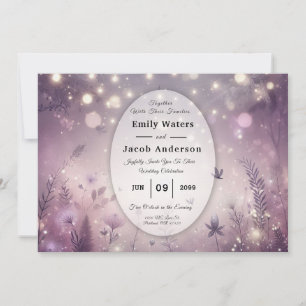 Invitation Enchantement Étoilé en Fleur Mariage