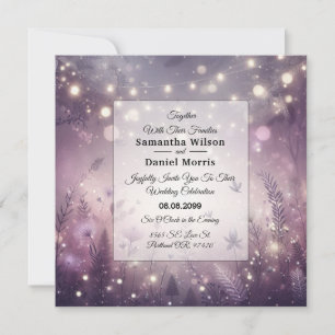 Invitation Enchantement Étoilé en Fleur Mariage