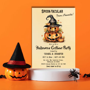 Invitation Enchanter Citrouille sorcière Casquette mignon Hal