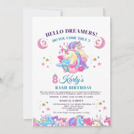 Invitation 🌈 ✨ Enchanter Unicorn 8e anniversaire magique de
