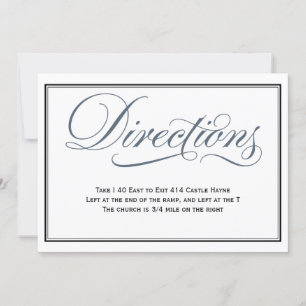 Invitation Enclosure de directions de mariage en écriture Ble