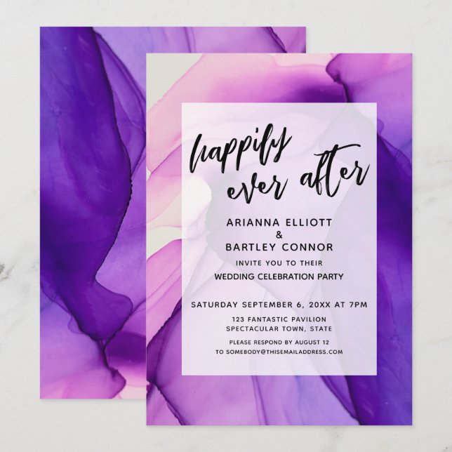 Invitation Encres Violettes Heureusement Jamais Après La Réce (Devant / Derrière)