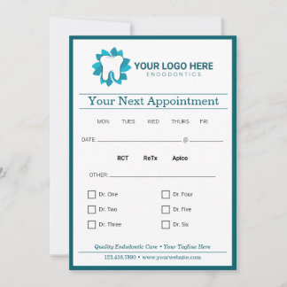 Invitation Endodontie modifiable Prochain rendez-vous