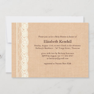 Invitation ene ivoire de baby shower de dentelle