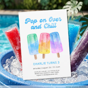 Invitation Enfant Coloré Popsicle Été Garçon 3ème Anniversair