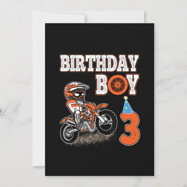 Invitation Enfant de 3 ans - Enfant d'anniversaire - Vélo de  (Devant)