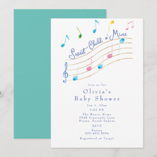 Invitation Enfant doux de mon Baby shower musical