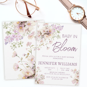 Invitation Enfant floral fleur sauvage en fleurs baby shower 