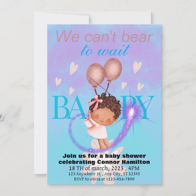 Invitation enfant joueuse chower bébé (Devant)