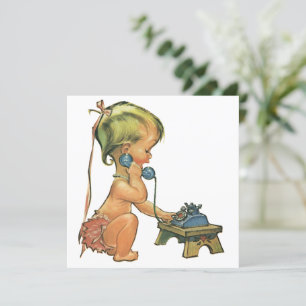 Invitation Enfant Mignonne Fille sur Téléphone Jou