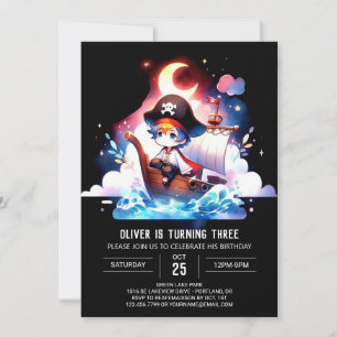Invitation Enfants adorable Pirate Anniversaire