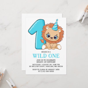 Invitation enfants animal jungle sauvage un premier anniversa