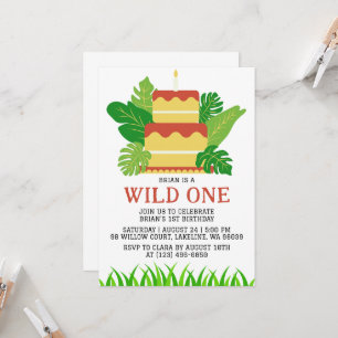 Invitation enfants animal jungle sauvage un premier anniversa