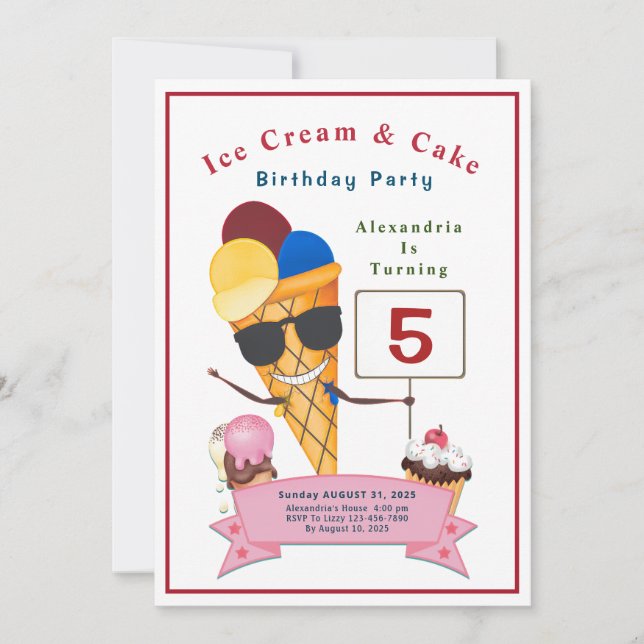 Invitation Enfants Anniversaire Fun Cute (Devant)