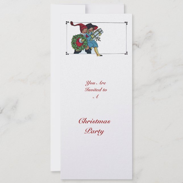 Invitation ENFANTS AVEC CADEAUX DE NOËL -glace (Devant)