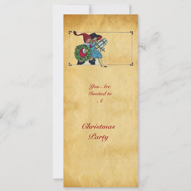 INVITATION ENFANTS AVEC DES CADEAUX DE NOËL - (Devant)