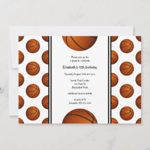 Invitation enfants basket-ball sport anniversaire_équipe fête