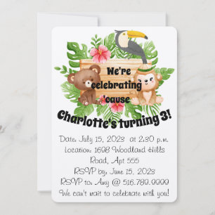 Invitation Enfants Bébés Tout-Petits Préscolaire Anniversaire