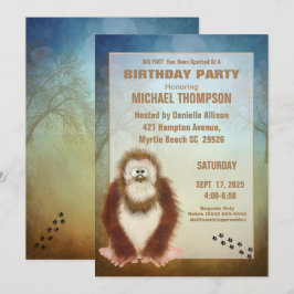 Invitation Enfants Big Foot / Sasquatatard fête d'anniversair