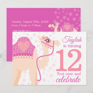 Invitation Enfants chameau équitation 12e anniversaire invita