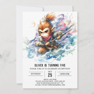 Invitation Enfants Chic Singe Anniversaire