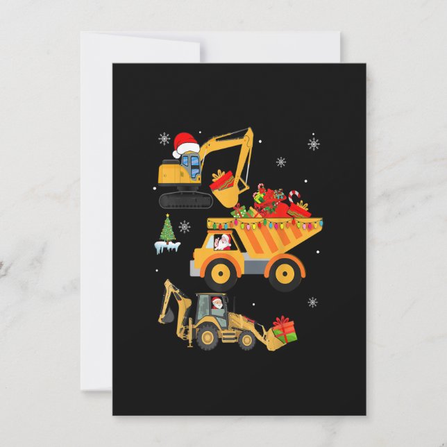 Invitation Enfants de Noël garçon en bas de gamme Camion Cons (Devant)