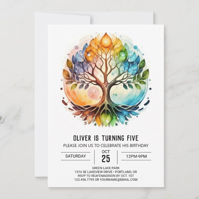 Invitation Enfants Dreamlike Tree Anniversaire (Devant)