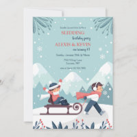 Invitation Enfants en Luge