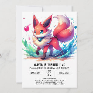 Invitation Enfants Enchanted Fox Anniversaire