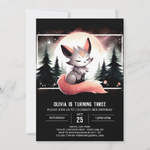 Invitation Enfants Enchanted Wolf Anniversaire
