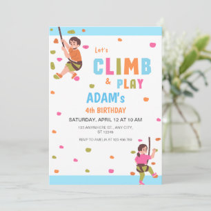 Invitation Enfants Escalades fête d'anniversaire