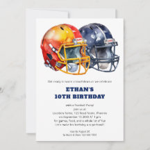 Enfants Football Anniversaire Orange Blue
