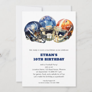 Invitation Enfants Football Anniversaire Rouge bleu