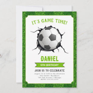 Invitation Enfants Football Football Anniversaire Fête Invita