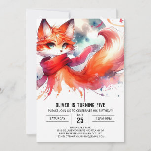 Invitation Enfants Fox Anniversaire