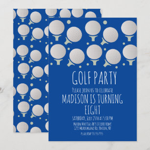 Invitation Enfants Golf Balls Anniversaire Fête Green Invitat