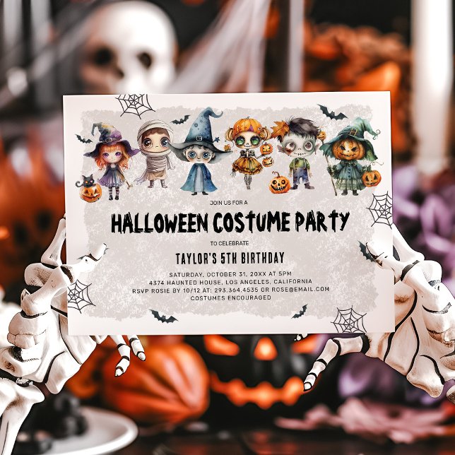 Invitation Enfants Halloween Costume amusant Anniversaire (Créateur téléchargé)