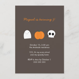 Invitation Enfants Halloween Photo Citrouille fantôme de crân