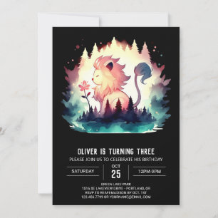 Invitation Enfants Imaginaire Lion Anniversaire