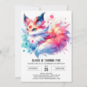 Invitation Enfants Joueurs Renard Anniversaire