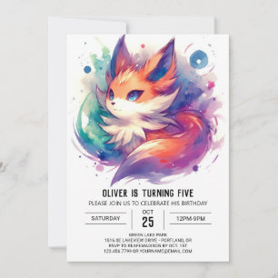 Invitation Enfants Joueurs Renard Anniversaire