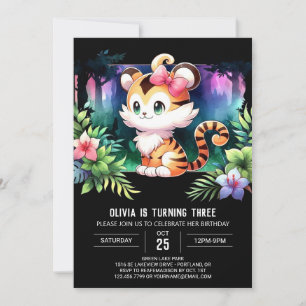 Invitation Enfants Joyeux Tigre Anniversaire
