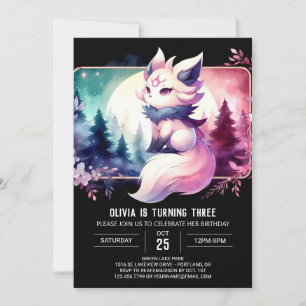 Invitation Enfants Loup heureux Anniversaire