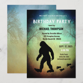 Invitation Enfants mignonne Big Foot / Sasquatatch Anniversai