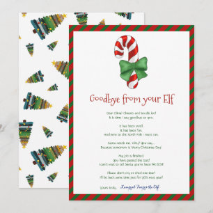 Invitation Enfants Noël Fille garçon Elf Adieu Lettre d'adieu