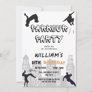 Invitation Enfants Parkour fête anniversaire
