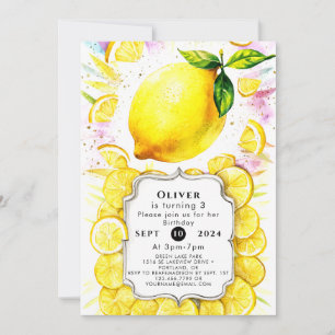 Invitation Enfants personnalisés Lemon Anniversaire